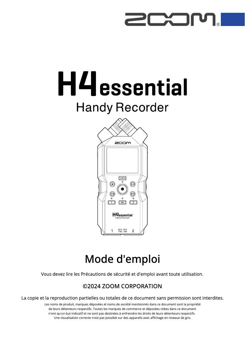 Imagen de la primera página del manual del dispositivo H4 Essential