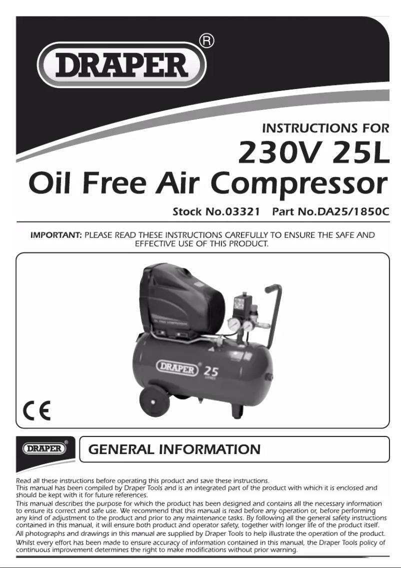 Imagen de la primera página del manual del dispositivo 230V 25L