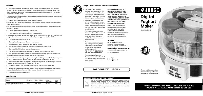Página 1 del manual Manual de usuario Judge JEA46