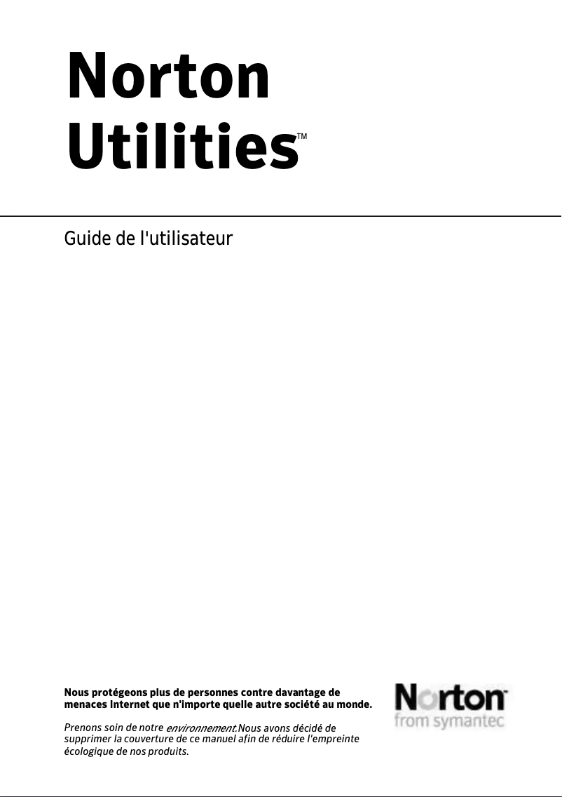 Imagen de la primera página del manual del dispositivo Norton Utilities
