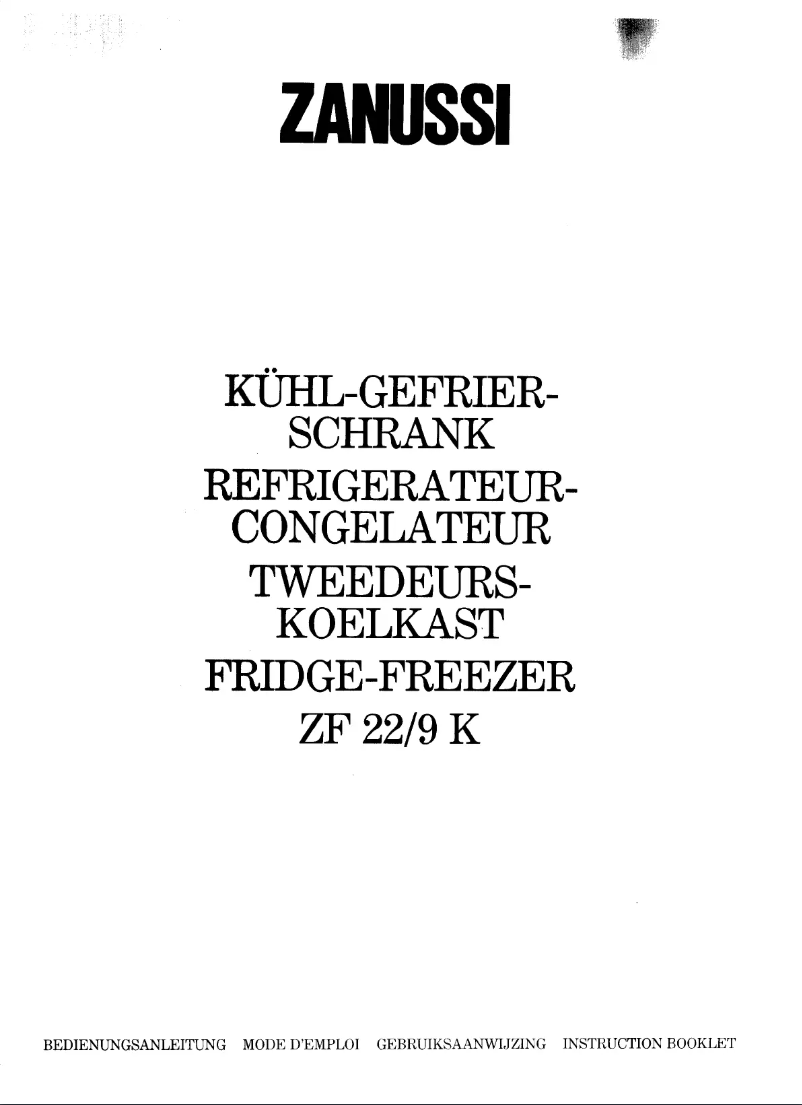Página 1 del manual Manual de usuario Zanussi ZF 22/9k