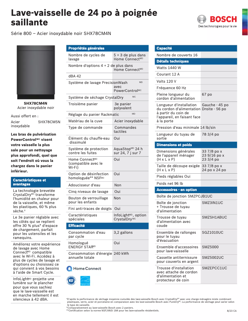 Página nº 1 - Ficha técnica Bosch SHX78CM4N