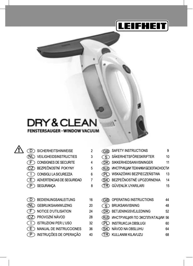 Imagen de la primera página del manual del dispositivo Dry & Clean 51000