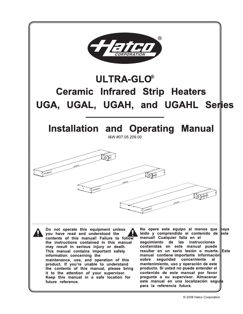 Página 1 del manual Manual de usuario Hatco Ultra-Glo UGAL-72D