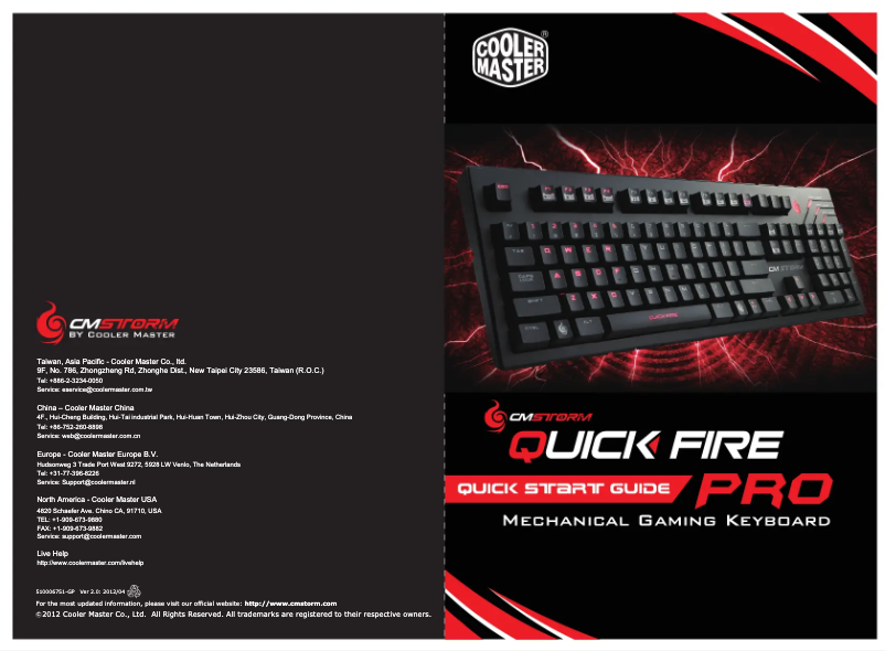 Imagen de la primera página del manual del dispositivo Quick Fire Pro