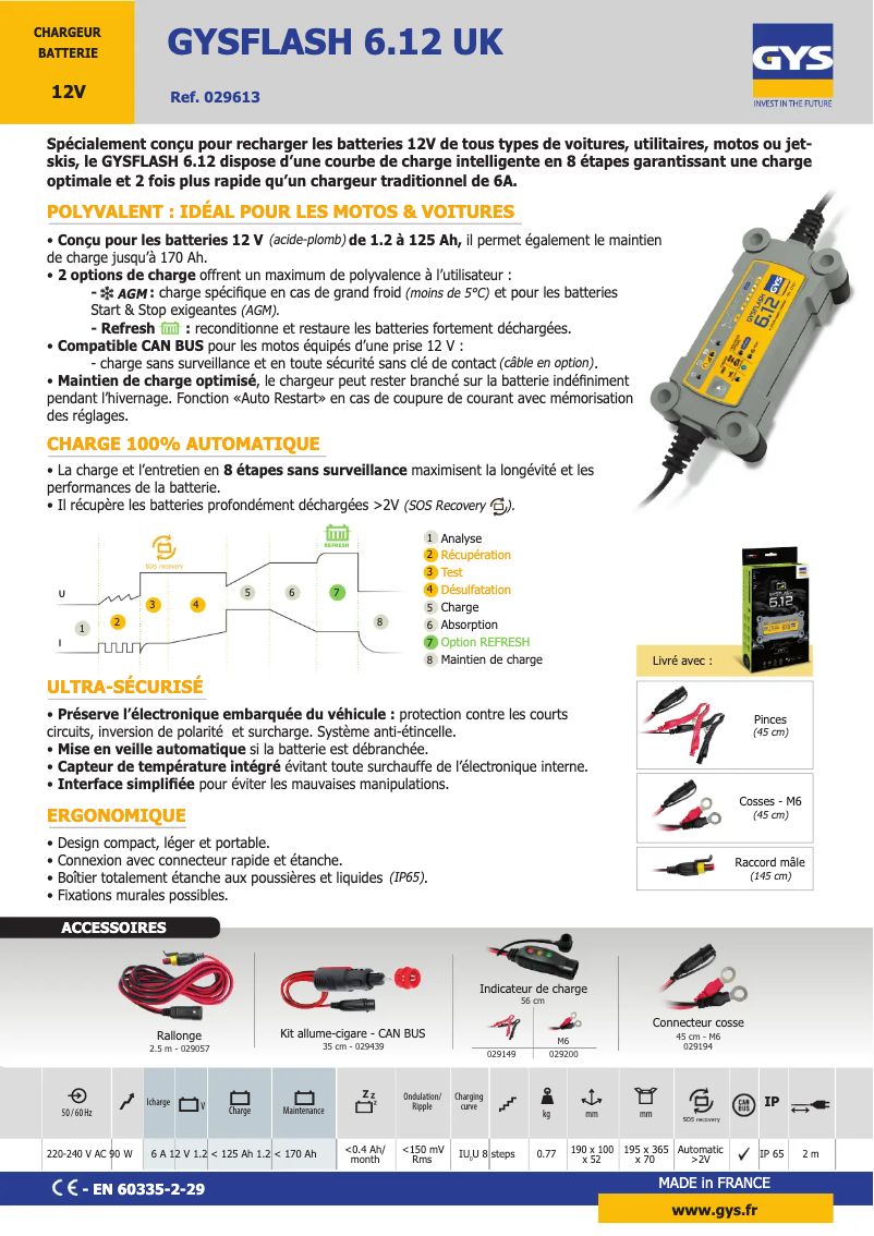 Imagen de la primera página del manual del dispositivo Gysflash 6.12