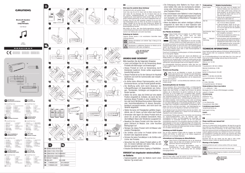 Página 1 del manual Manual de usuario Grundig GBT Band