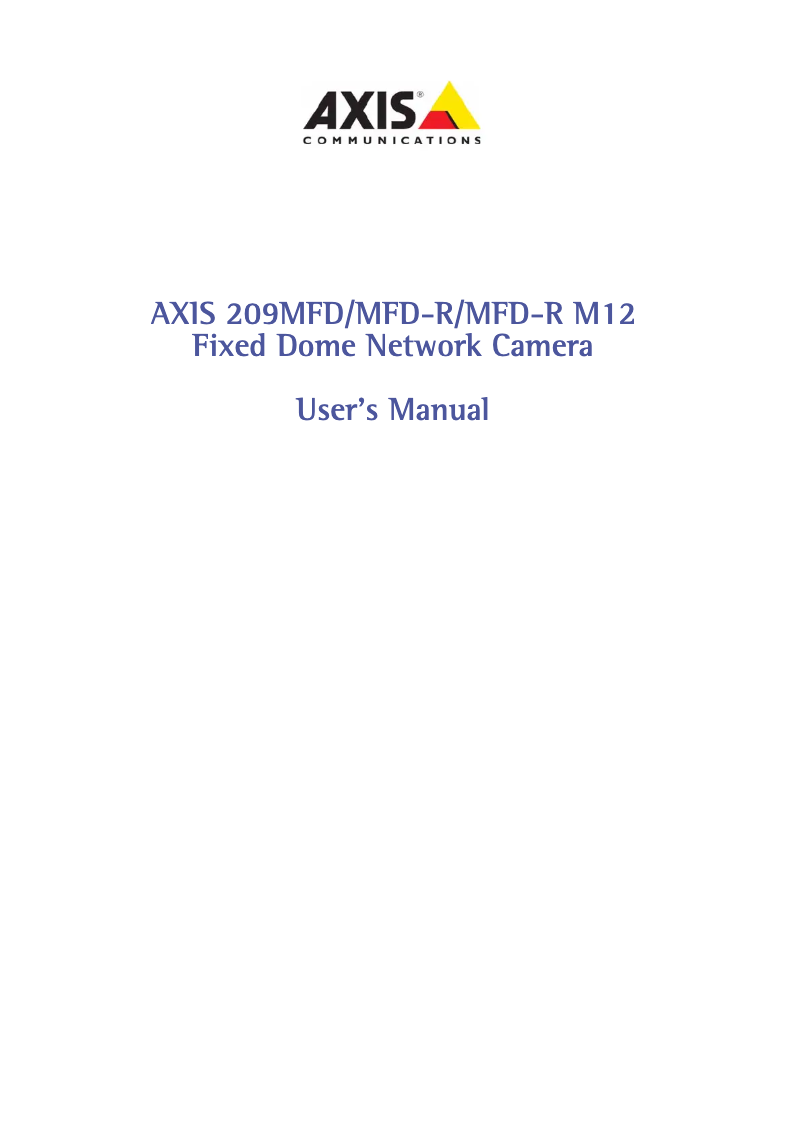 Página 1 del manual Manual de usuario Axis 209MFD