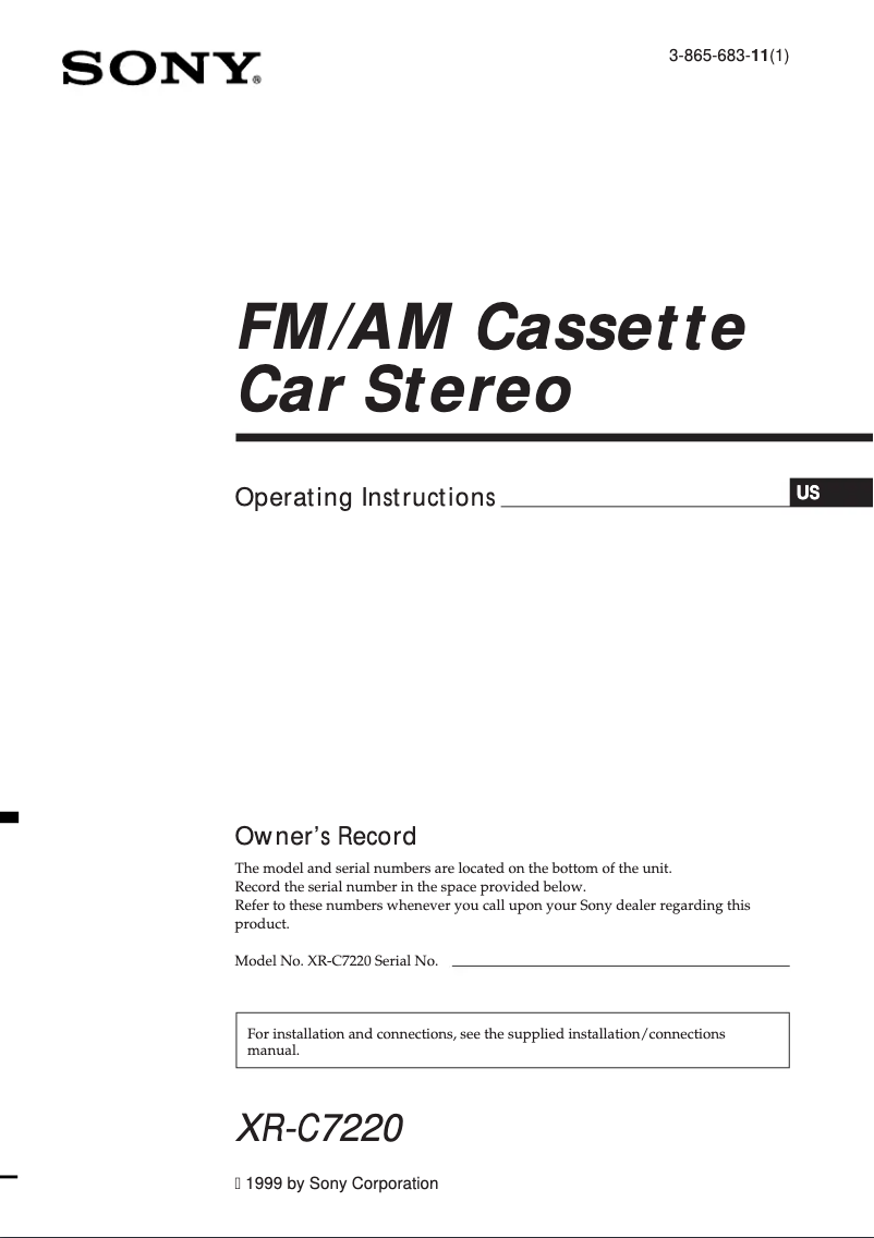 Imagen de la primera página del manual del dispositivo XR-C7220