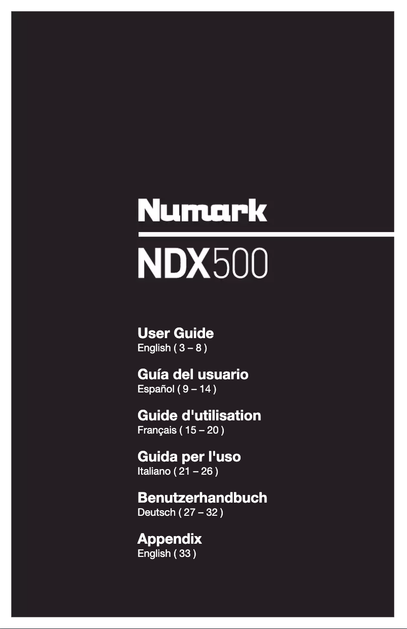 Imagen de la primera página del manual del dispositivo NDX500