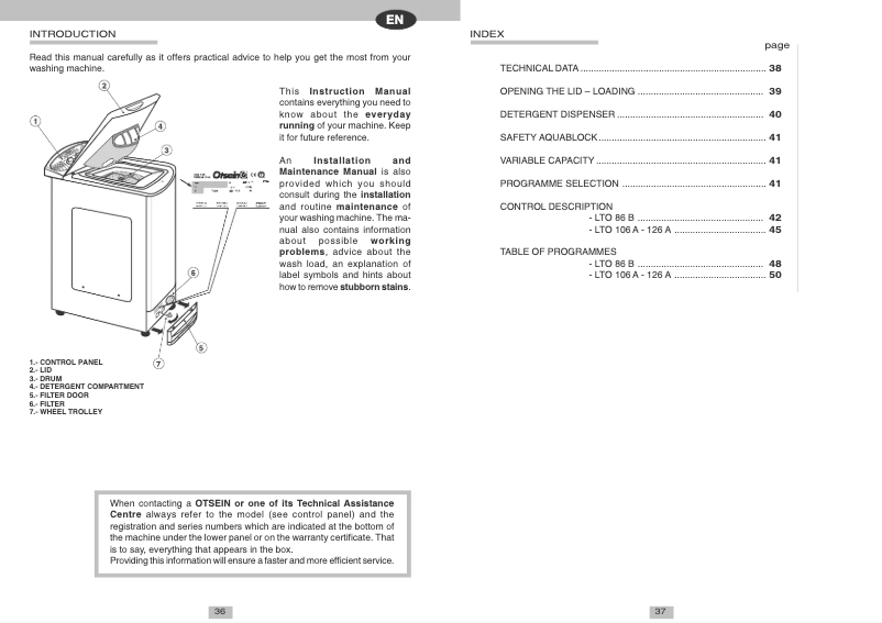 Imagen de la primera página del manual del dispositivo LTO 106