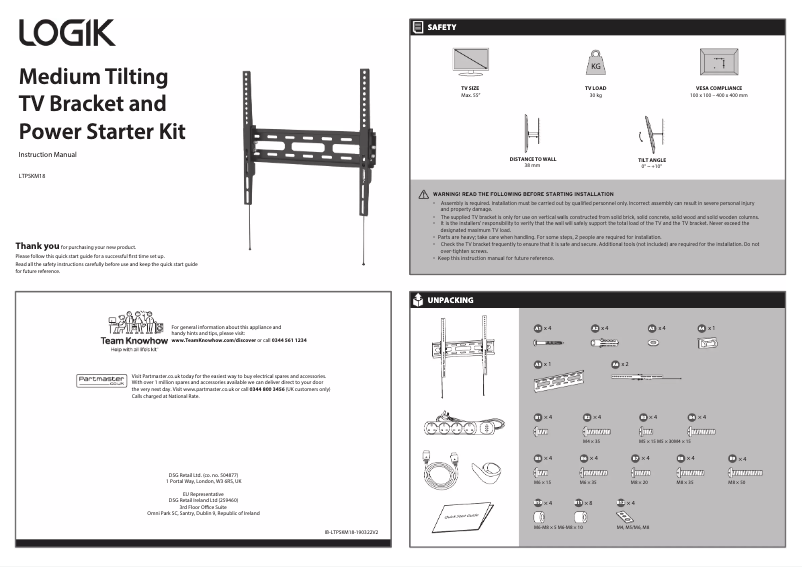 Imagen de la primera página del manual del dispositivo LTPSKM18