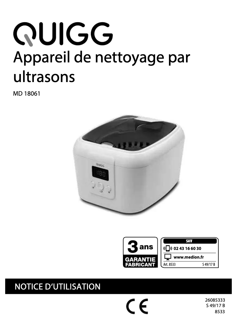 Imagen de la primera página del manual del dispositivo MD 18061