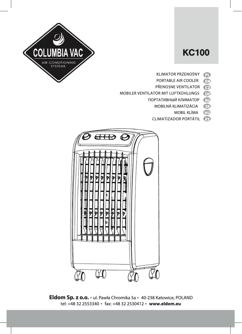 Imagen de la primera página del manual del dispositivo ColumbiaVac KC100