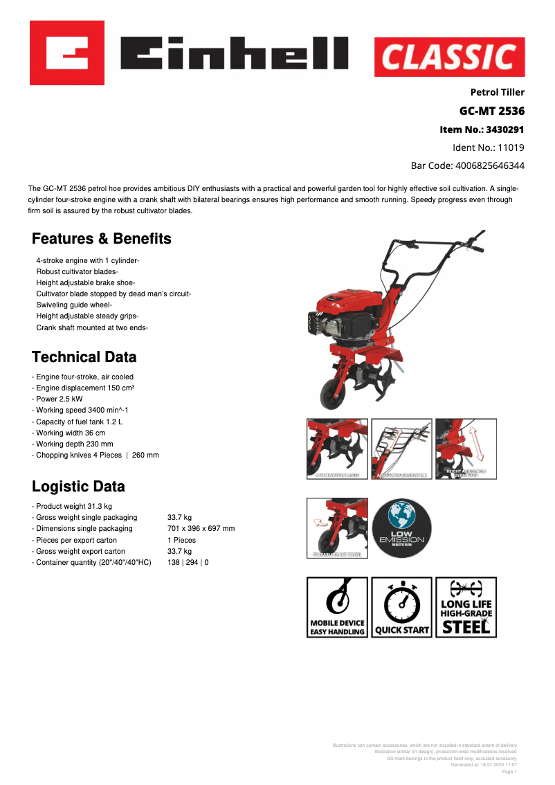 Imagen de la primera página del manual del dispositivo GC-MT 2536