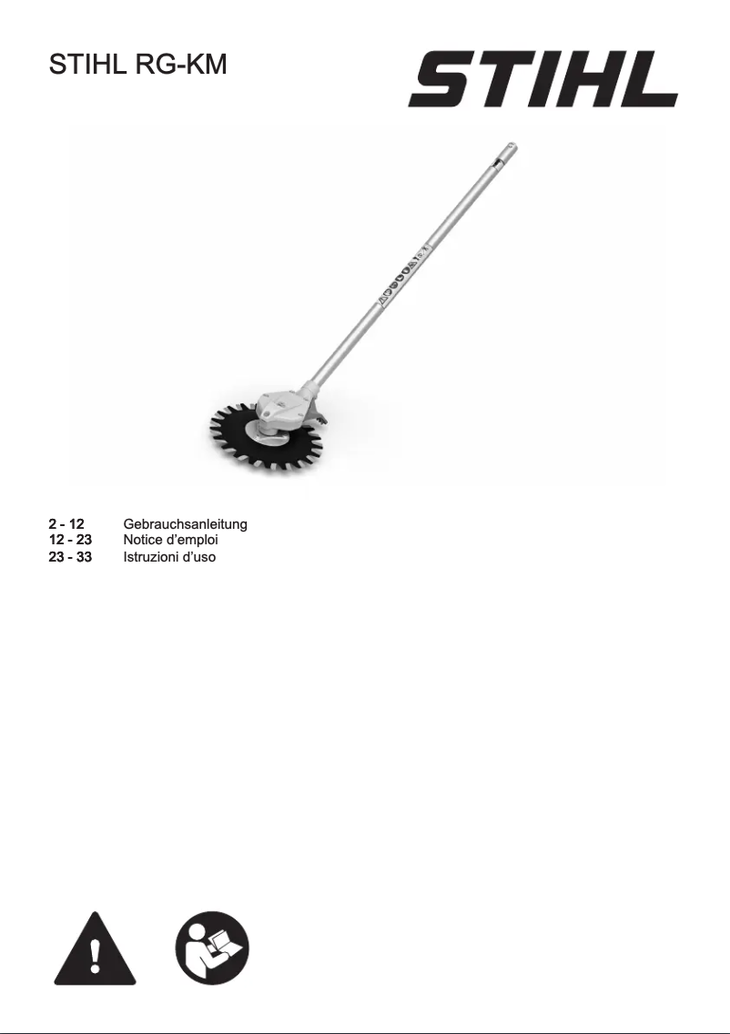 Página 1 del manual Manual de usuario Stihl RG-KM