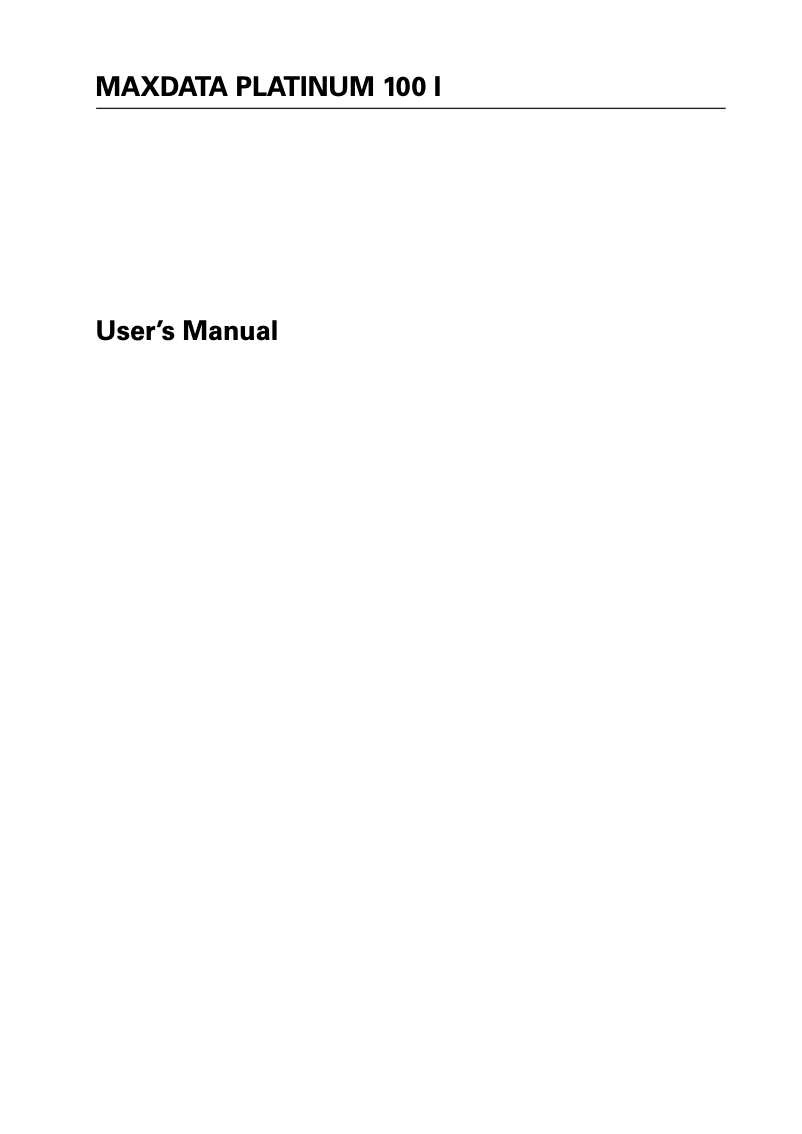 Página 1 del manual Manual de usuario Maxdata Platinum 100 i