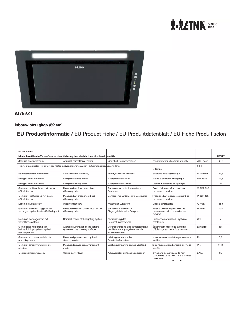 Imagen de la primera página del manual del dispositivo AI752ZT