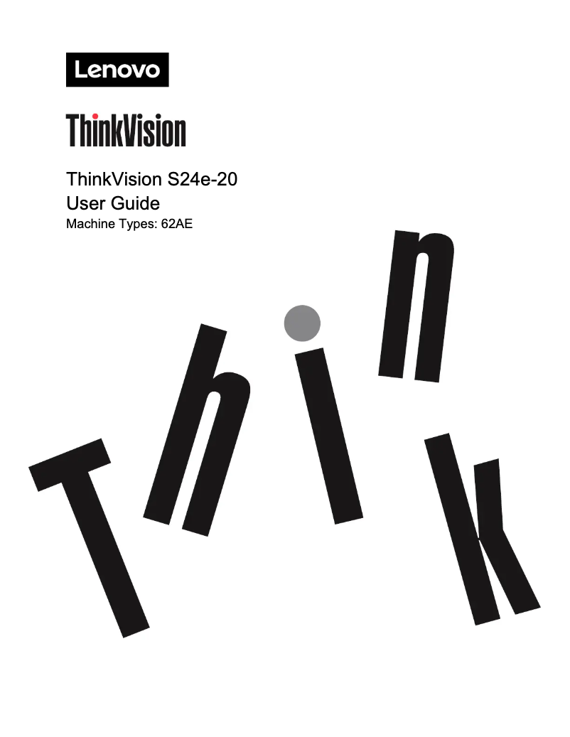 Imagen de la primera página del manual del dispositivo ThinkVision S24e-20