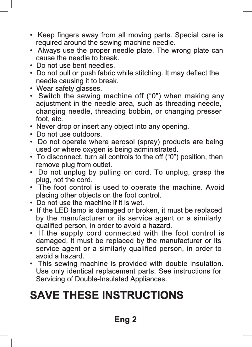 Página 1 del manual Manual de usuario Singer Brilliance 6180
