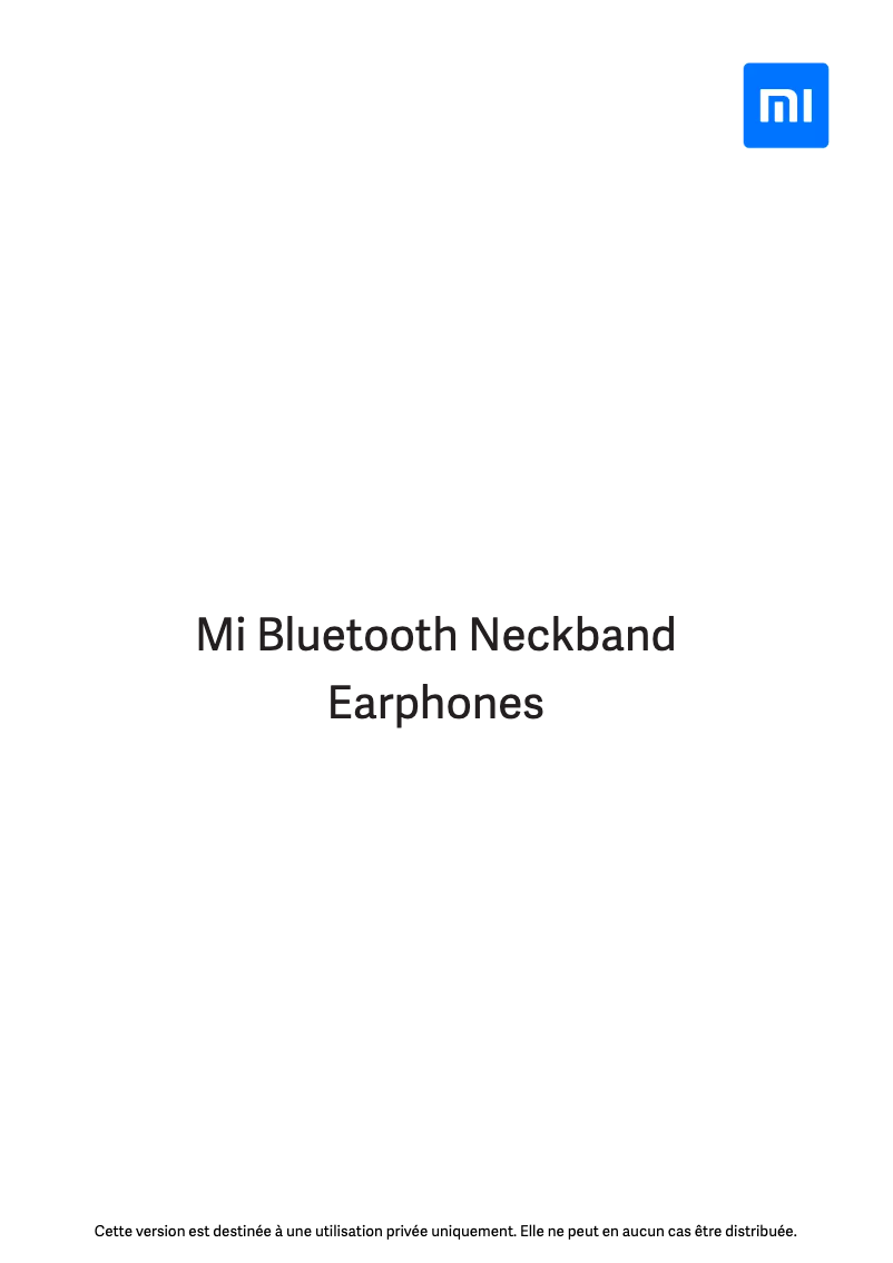 Imagen de la primera página del manual del dispositivo Mi Bluetooth Neckband Earphones