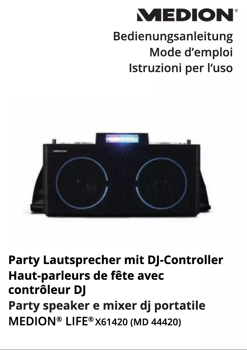 Imagen de la primera página del manual del dispositivo LIFE X61420 (MD 44420)