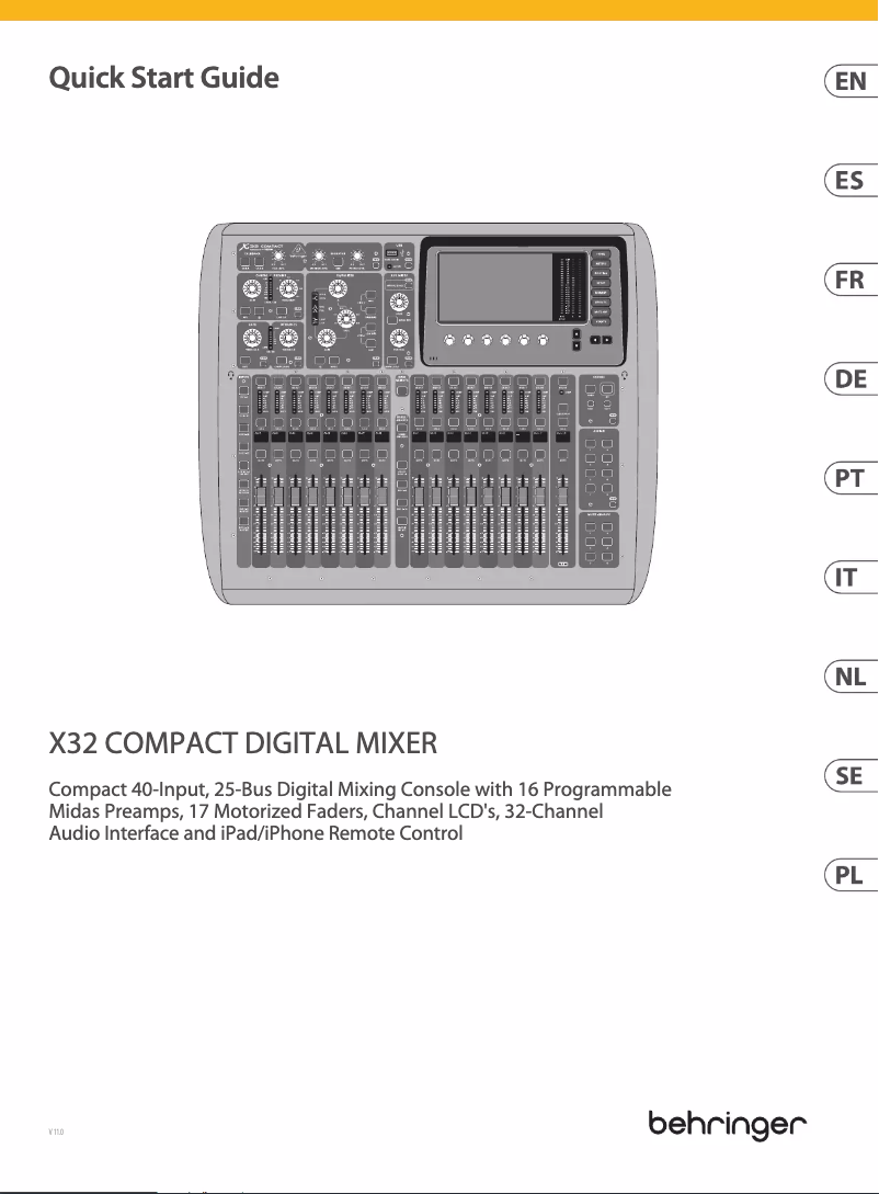Página 1 del manual Guía de inicio rápido Behringer X32 Compact