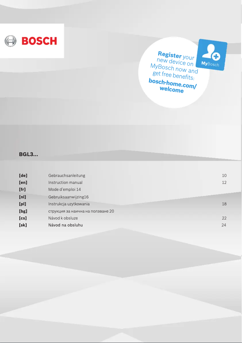Página 1 del manual Manual de usuario Bosch BGL3309L