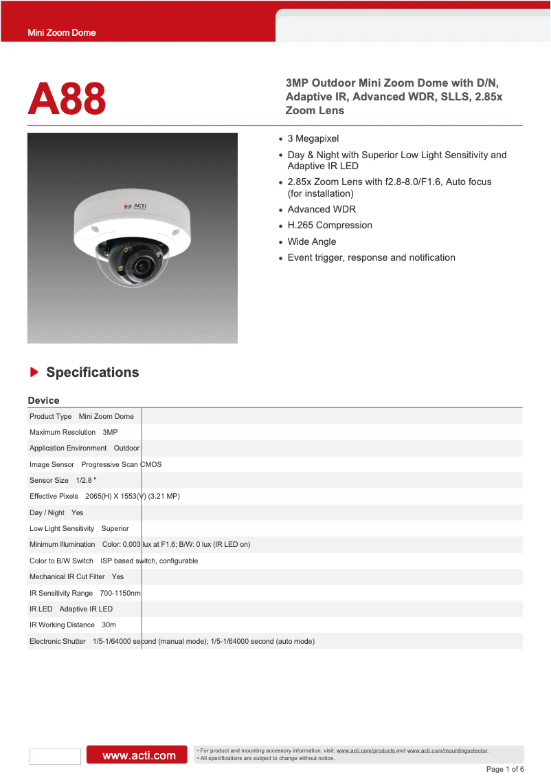 Imagen de la primera página del manual del dispositivo A88