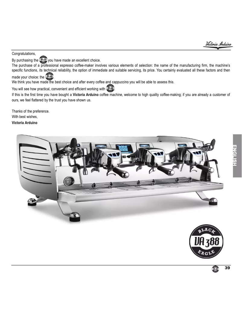 Página 1 del manual Manual de usuario Victoria Arduino Black Eagle