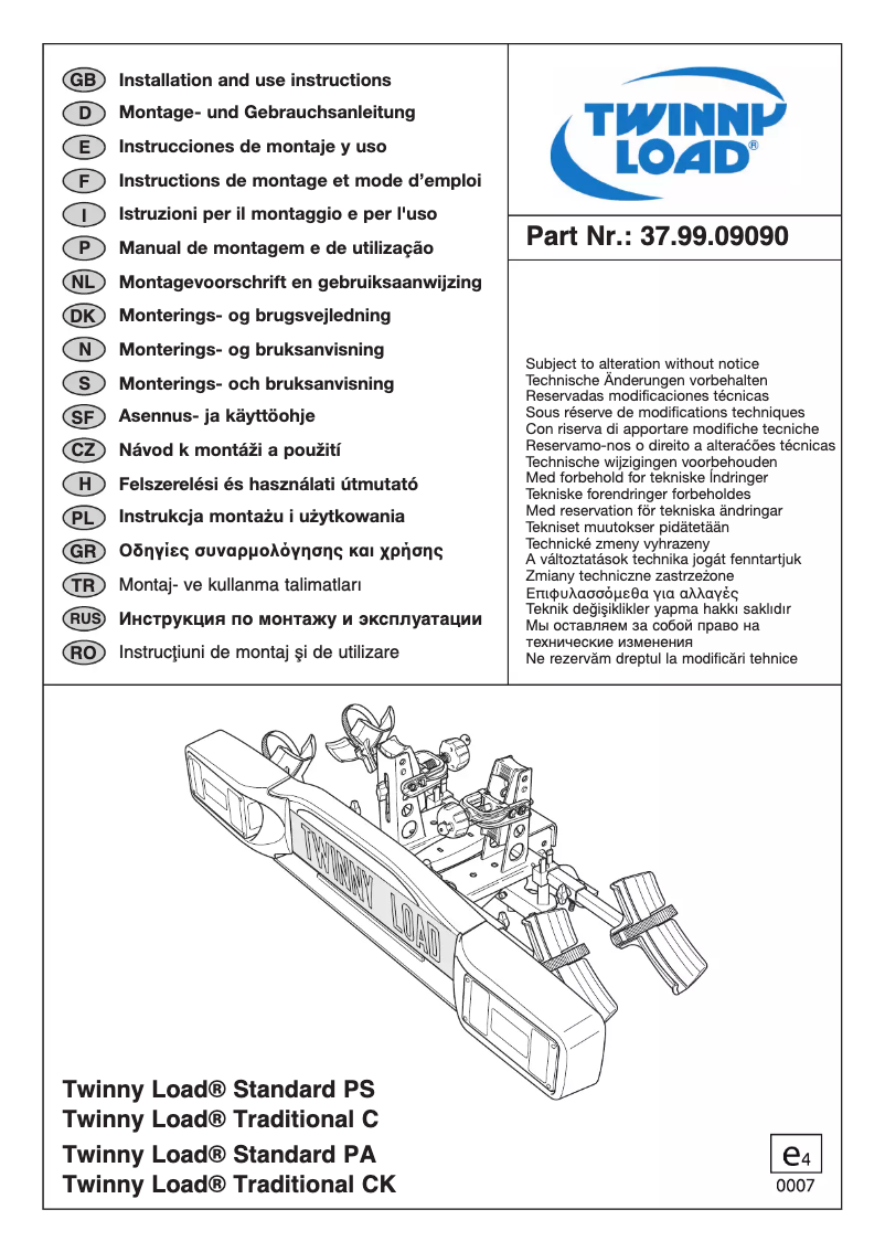 Página 1 del manual Manual de usuario Twinny Load Standard PS