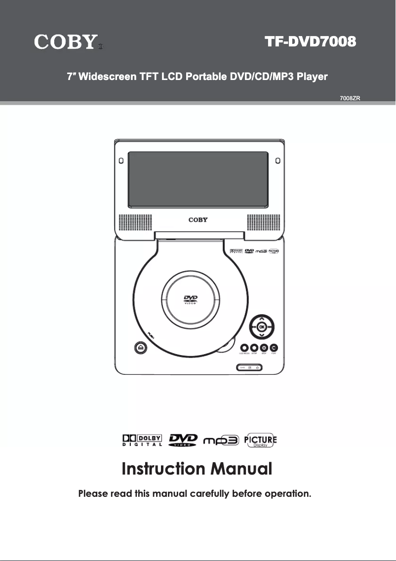 Página nº 1 - Manual de usuario Coby TF-DVD7008