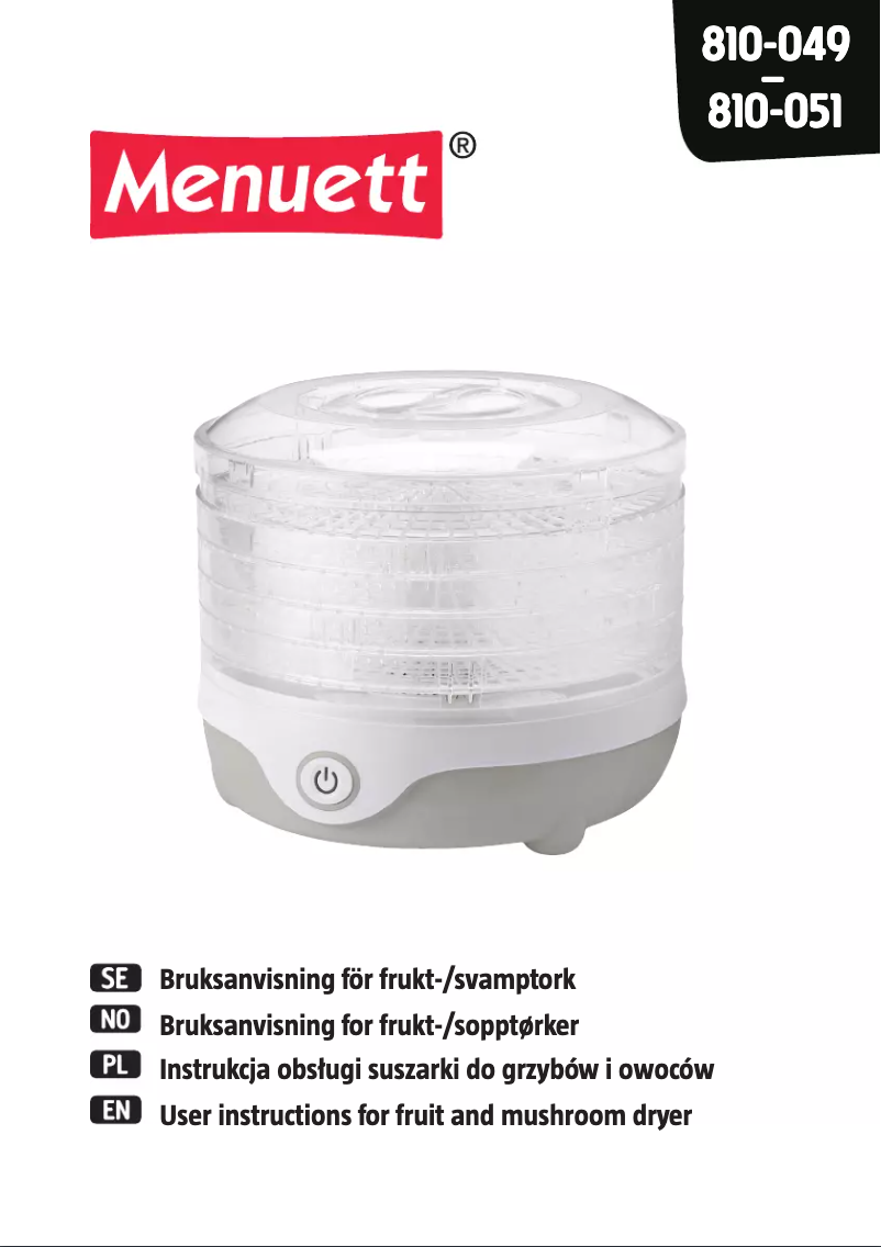 Página nº 1 - Manual de usuario Menuett 810-051