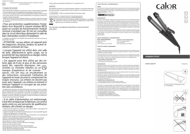 Imagen de la primera página del manual del dispositivo Fashion Stylist 3in1 CF4522C0