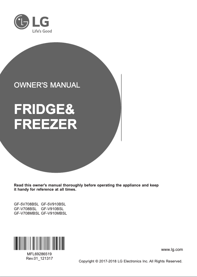 Imagen de la primera página del manual del dispositivo GF-V708