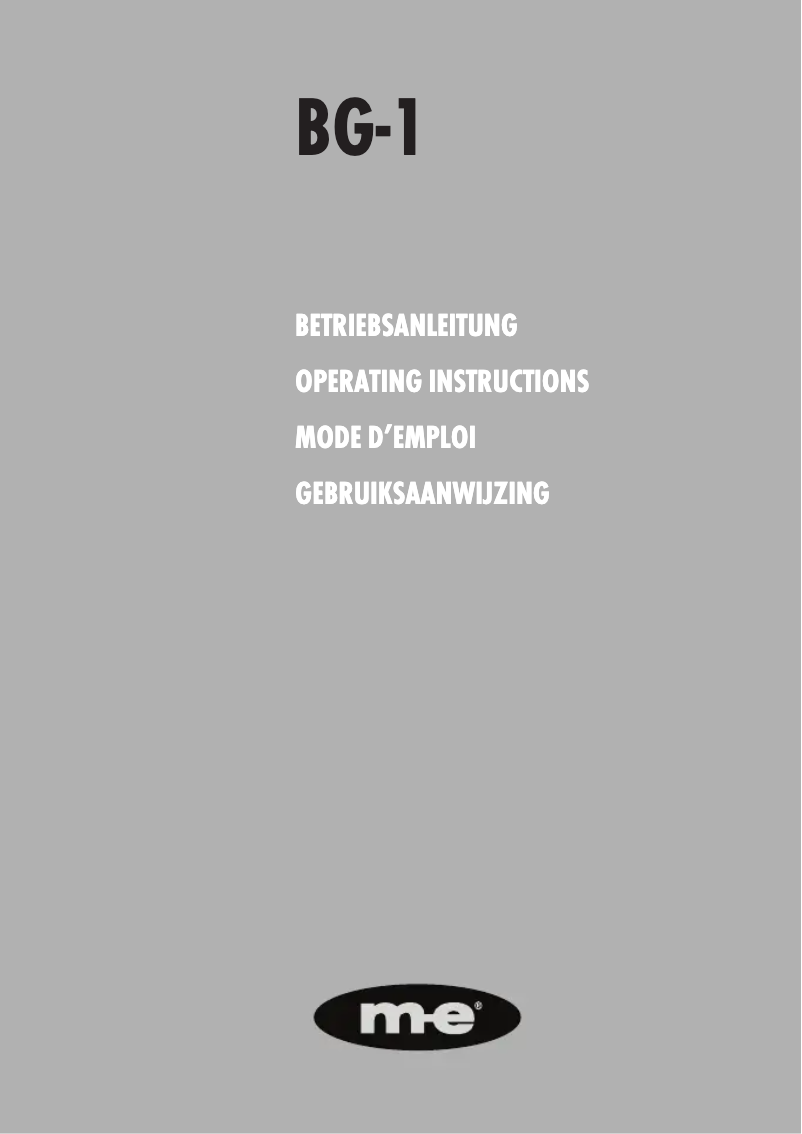 Página 1 del manual Manual de usuario m-e BG-1