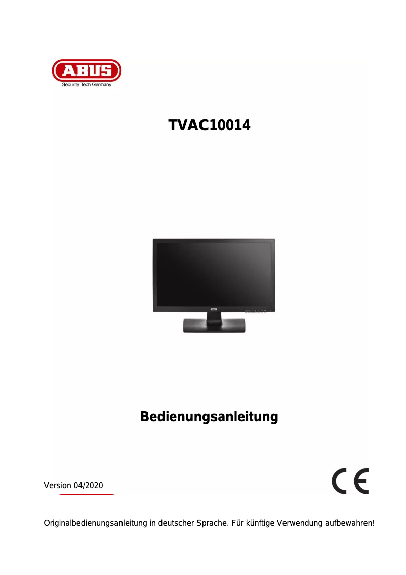 Página nº 1 - Manual de instrucciones Abus TVAC10014