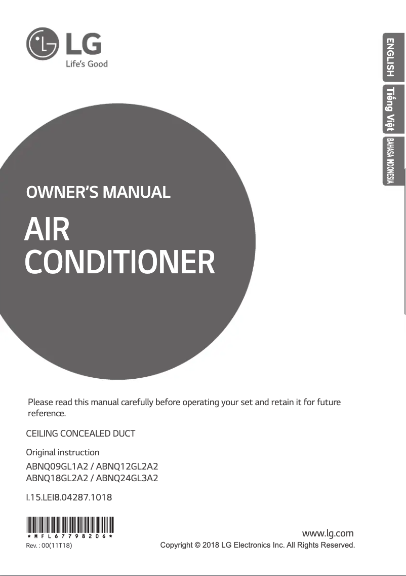 Imagen de la primera página del manual del dispositivo ABNQ18GL2A2