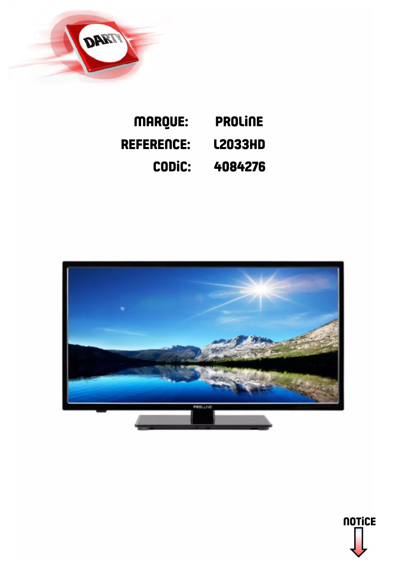 Página 1 del manual Manual de usuario Proline L2033HD