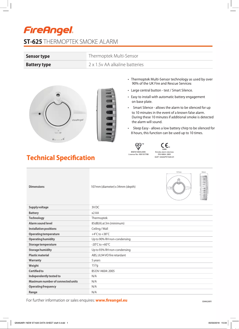 Imagen de la primera página del manual del dispositivo ST-625