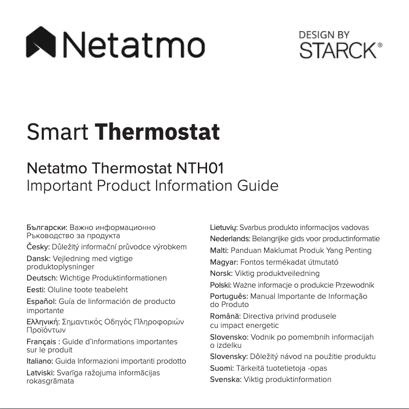 Página nº 1 - Manual de usuario Netatmo Thermostat NTH01