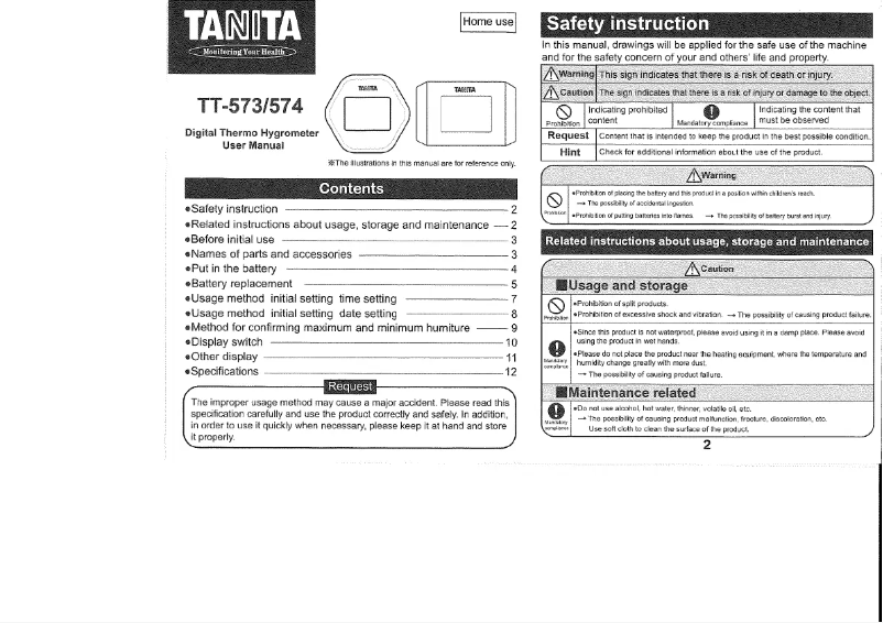 Imagen de la primera página del manual del dispositivo TT-573