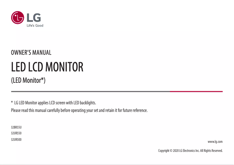 Imagen de la primera página del manual del dispositivo 32UR550