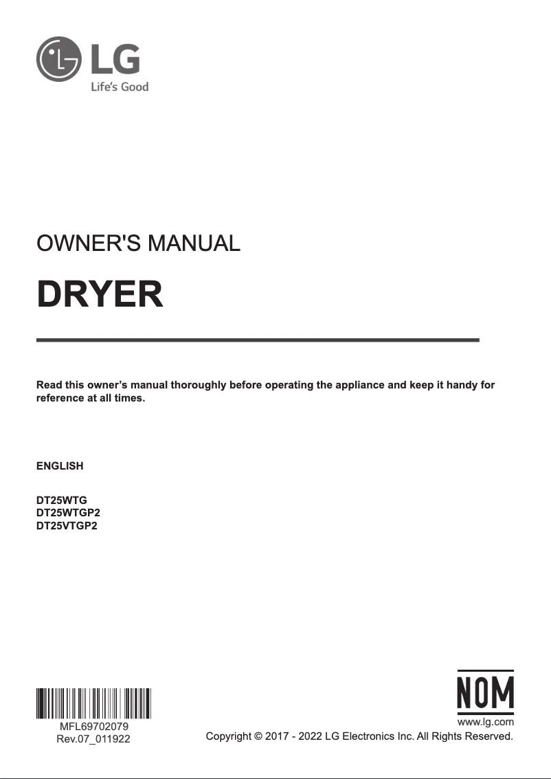 Imagen de la primera página del manual del dispositivo DT25WTGP2