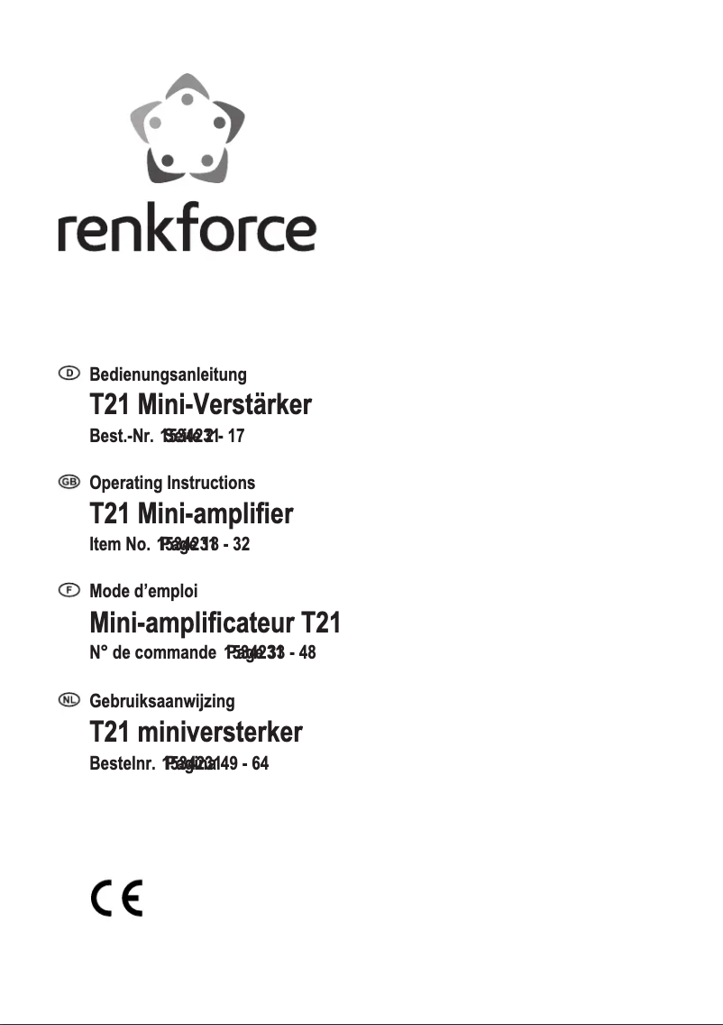 Página nº 1 - Manual de usuario Renkforce T21