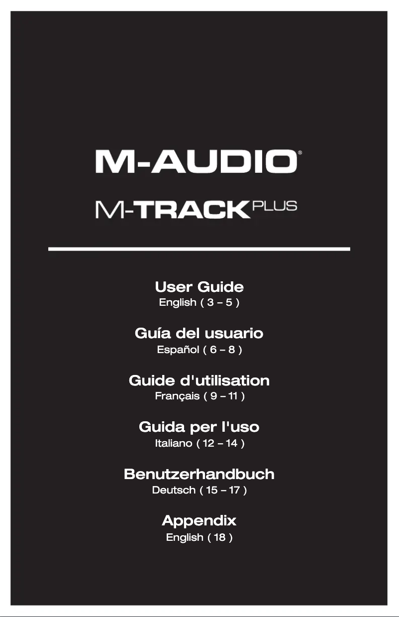 Imagen de la primera página del manual del dispositivo M-Track Plus MKII