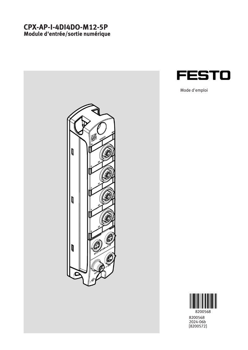 Página 1 del manual Manual de usuario Festo CPX-AP-I-4DI4DO-M12-5P