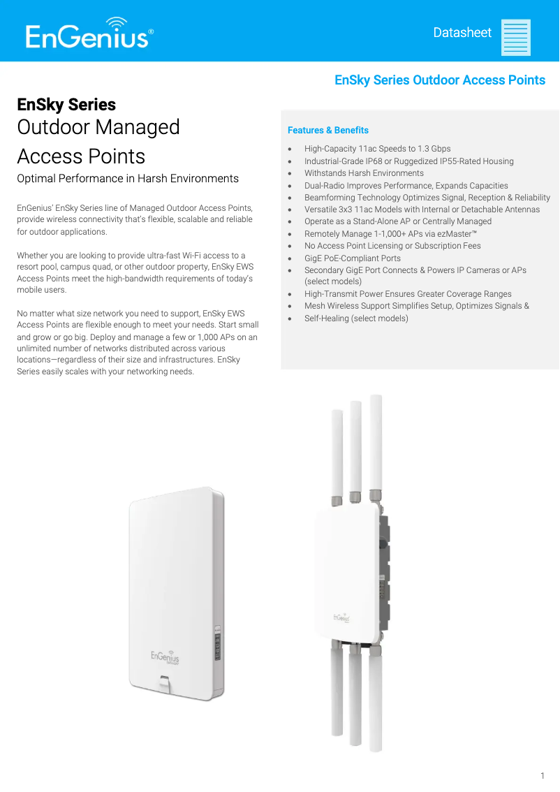 Imagen de la primera página del manual del dispositivo EWS860AP