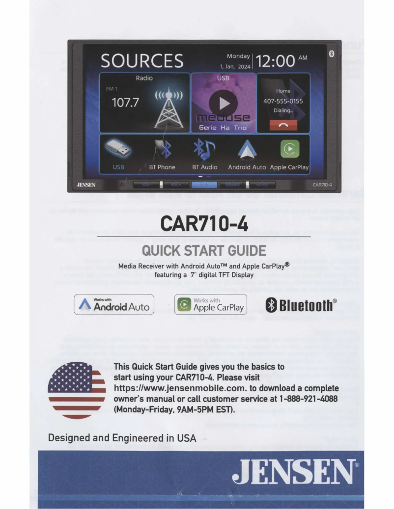 Página 1 del manual Manual de usuario Jensen CAR710-4BC