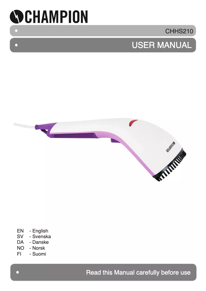 Imagen de la primera página del manual del dispositivo CHHS210